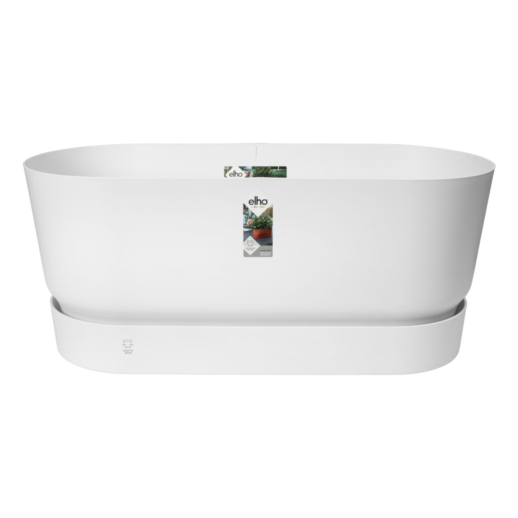 Rõdukast Elho Greenville Terrace Trough alusega ratastel d 80cm 57L valge