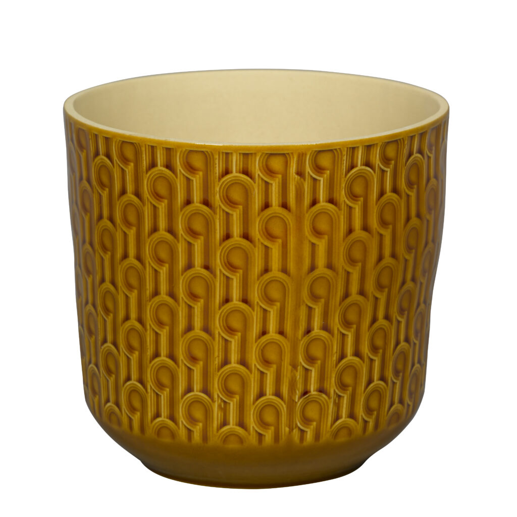Ümbrispott keraamiline Yuma d 20 x 18,5cm ooker-kollane