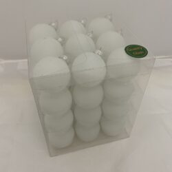 Jõulukuulid klaas 40mm valge 36tk/pakis