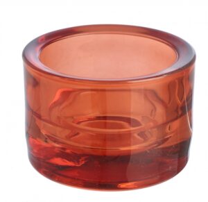 Küünlaalus klaasist standard ja maxi teeküünlale punane