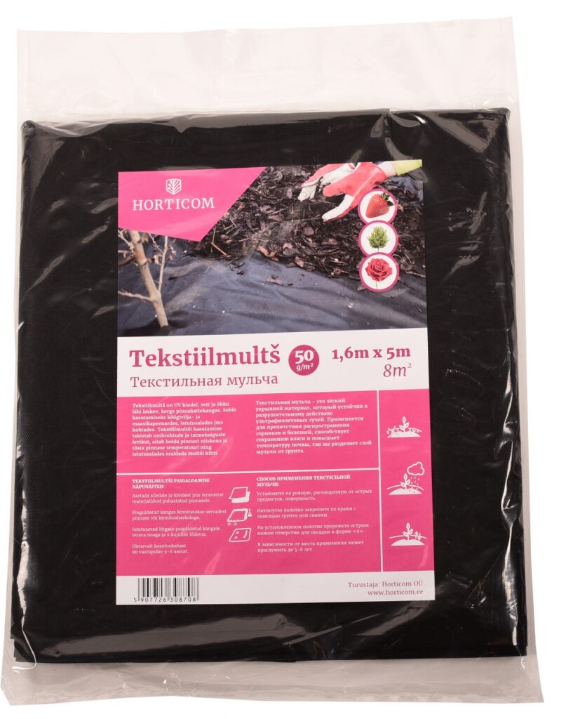 Tekstiilmultš Horticom 50g/m2 1,6 x 5m 8m2