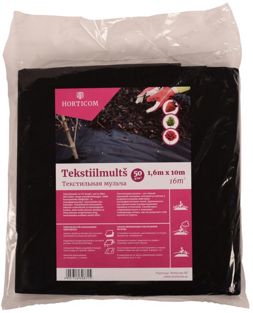 Tekstiilmultš Horticom 50g/m2 1,6 x 10m 16m2