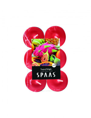 Lõhnastatud teeküünal 4,5h troopilised viljad 12tk/pakis Lõhnastatud teeküünal 4,5h troopilised viljad 12tk/pakis