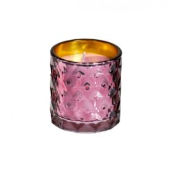 Klaasküünal tekstuurne 25h roosa klaas / heleroosa küünal