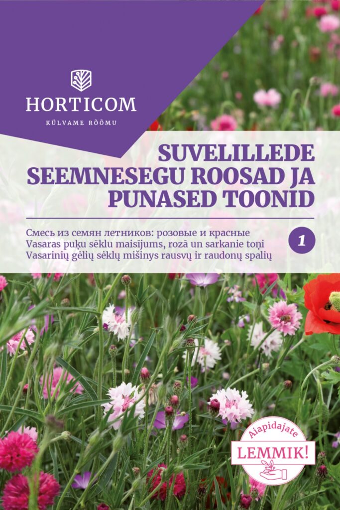 Suvelillede seemnesegu roosad ja punased toonid 0,75g 1