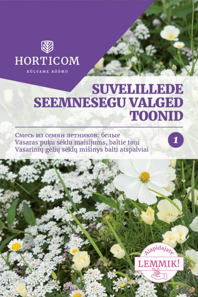 Suvelillede seemnesegu valged toonid 0,75g 1