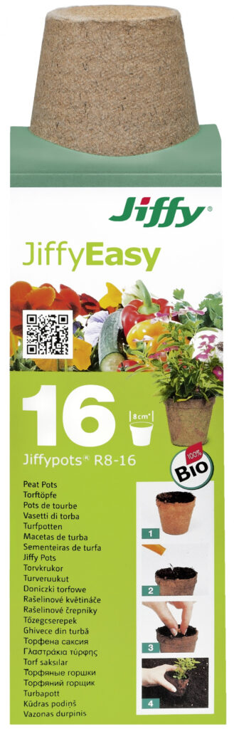 Turbapotid Easy-R8 ümar 8cm Jiffy 16tk/pakis