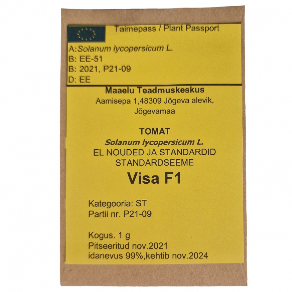 Tomat Visa F1 puhtimata 1g