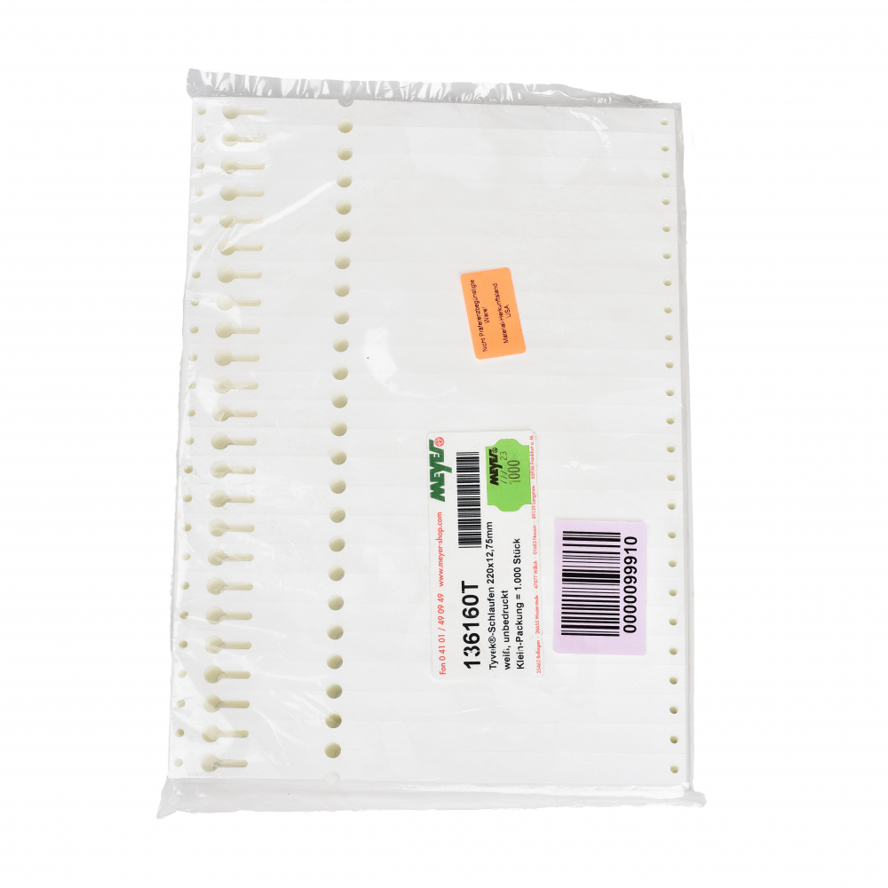 Põimetikett valge 220 x 12,75mm lehed ca 1000tk