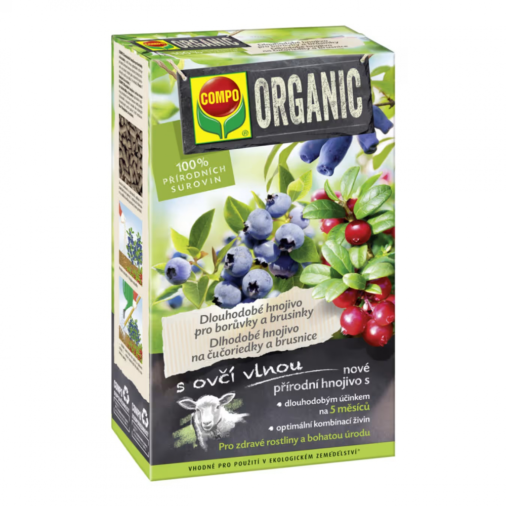 BIO pikaajaline mustikaväetis lambavillaga Compo 750g BIO pikaajaline mustikaväetis lambavillaga Compo 750g