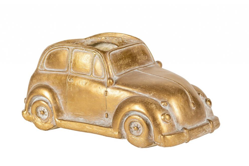 Ümbrispott keraamiline ratastel auto d 39 x 20 x 18,5cm kuldne